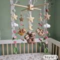 Hanging Sloth Garden Crochet Baby Mobile, Handmade Floral Crib Decor with Moon, Stars and Clouds