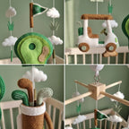 Little Golfer Felt Baby Mobile, Handmade Golf Nursery Crib Hanging with Cart, Clubs, Putting Green and Flag