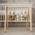 Handmade Custom Farm Baby Gym | Personalized Wooden Play Gym with Crochet Country Theme Toys | Rustic Nursery Decor