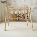 Handmade Custom Farm Baby Gym | Personalized Wooden Play Gym with Crochet Country Theme Toys | Rustic Nursery Decor