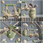 Crochet Golf Baby Mobile, Golf Cart Club Bag Flag Crib Decor, Sports Nursery Hanging, Baby Shower Gift for Boy or Girl Nursery Room Decor