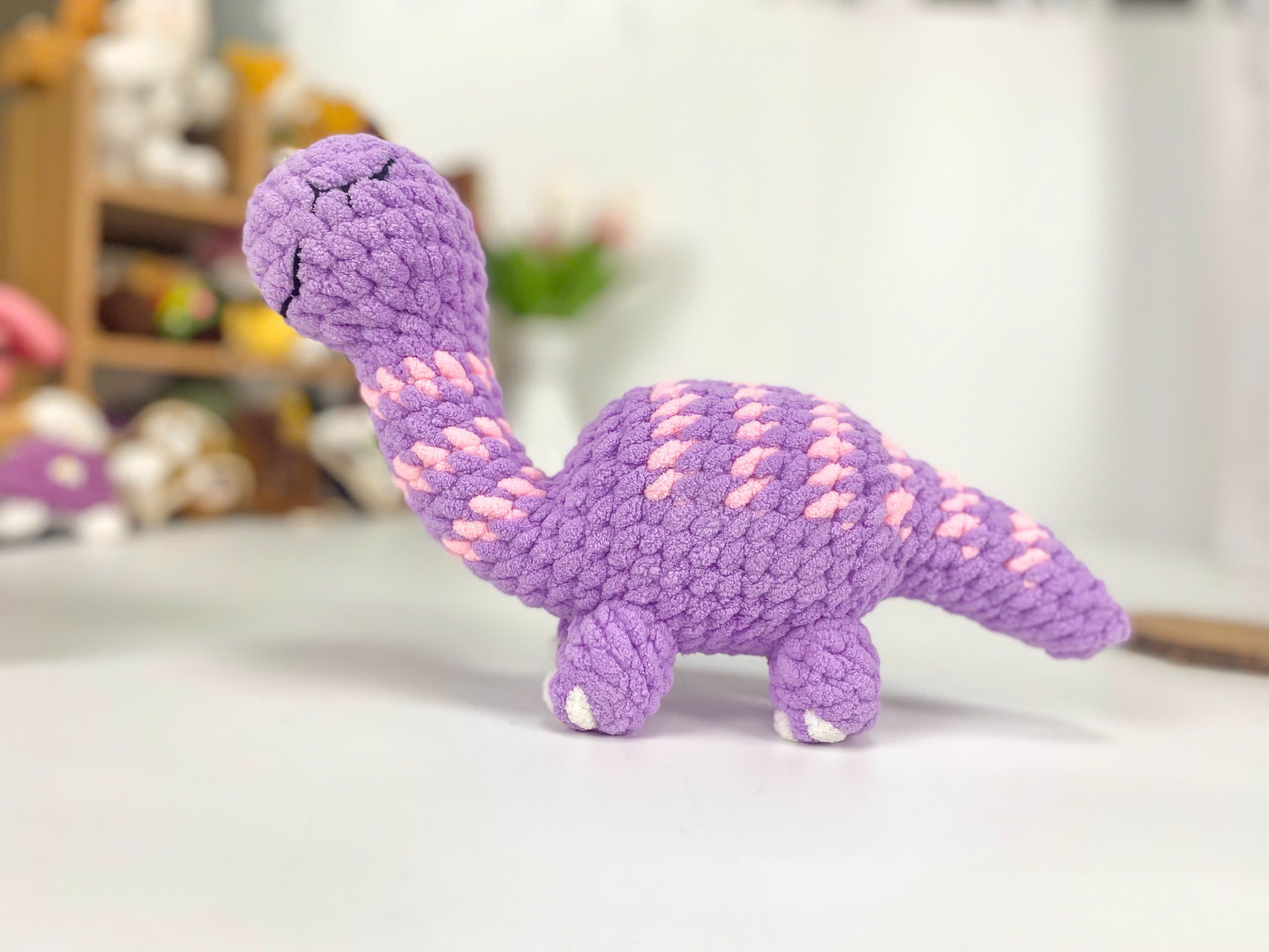 Purple Dragon Crochet Pattern: Amigurumi Dinosaur PDF Tutorial