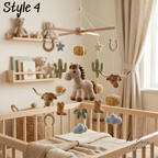 Handmade Cowboy Baby Mobile, Western Crib Mobile with Horse, Highland Cow & Cactus, Crochet Farm Nursery Decor, Baby Shower Gift