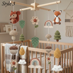Woodland Baby Mobile, Crochet Forest Crib Mobile, Fox Deer Bunny Bird Nursery Decor, Handmade Woodland Baby Shower Gift