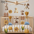 Farm Baby Mobile X Frame, Crochet Farm Nursery Mobile, Handmade Barnyard Crib Mobile, Goat Duck Tractor Baby Shower Gift