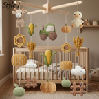 Farm Baby Mobile X Frame, Crochet Farm Nursery Mobile, Handmade Barnyard Crib Mobile, Goat Duck Tractor Baby Shower Gift