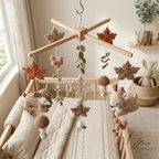 Handmade Deer Baby Mobile, Crochet Woodland Crib Mobile, Forest Nursery Decor, Boho Baby Mobile, Neutral Baby Shower Gift