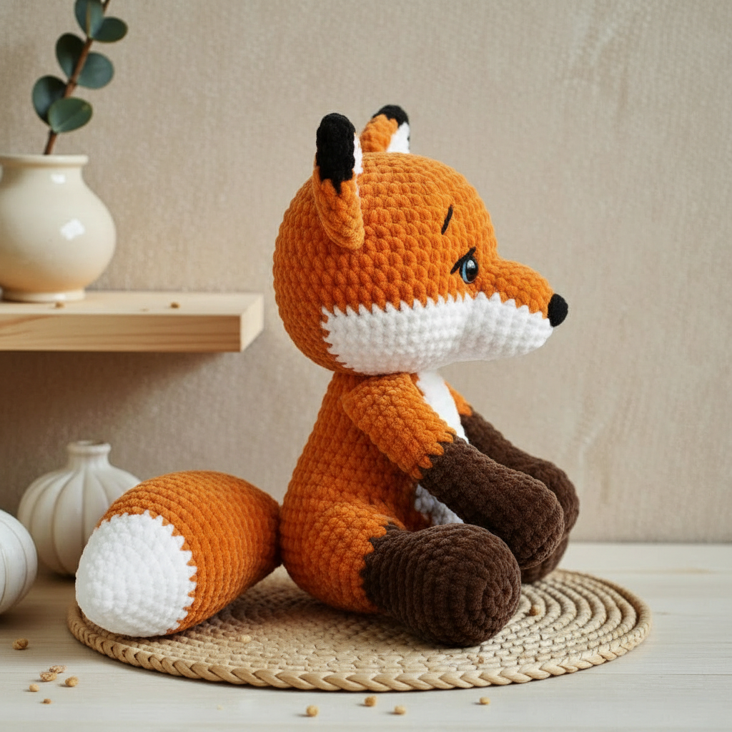 Fox Crochet Pattern PDF, Cute Amigurumi Fox Plush Toy