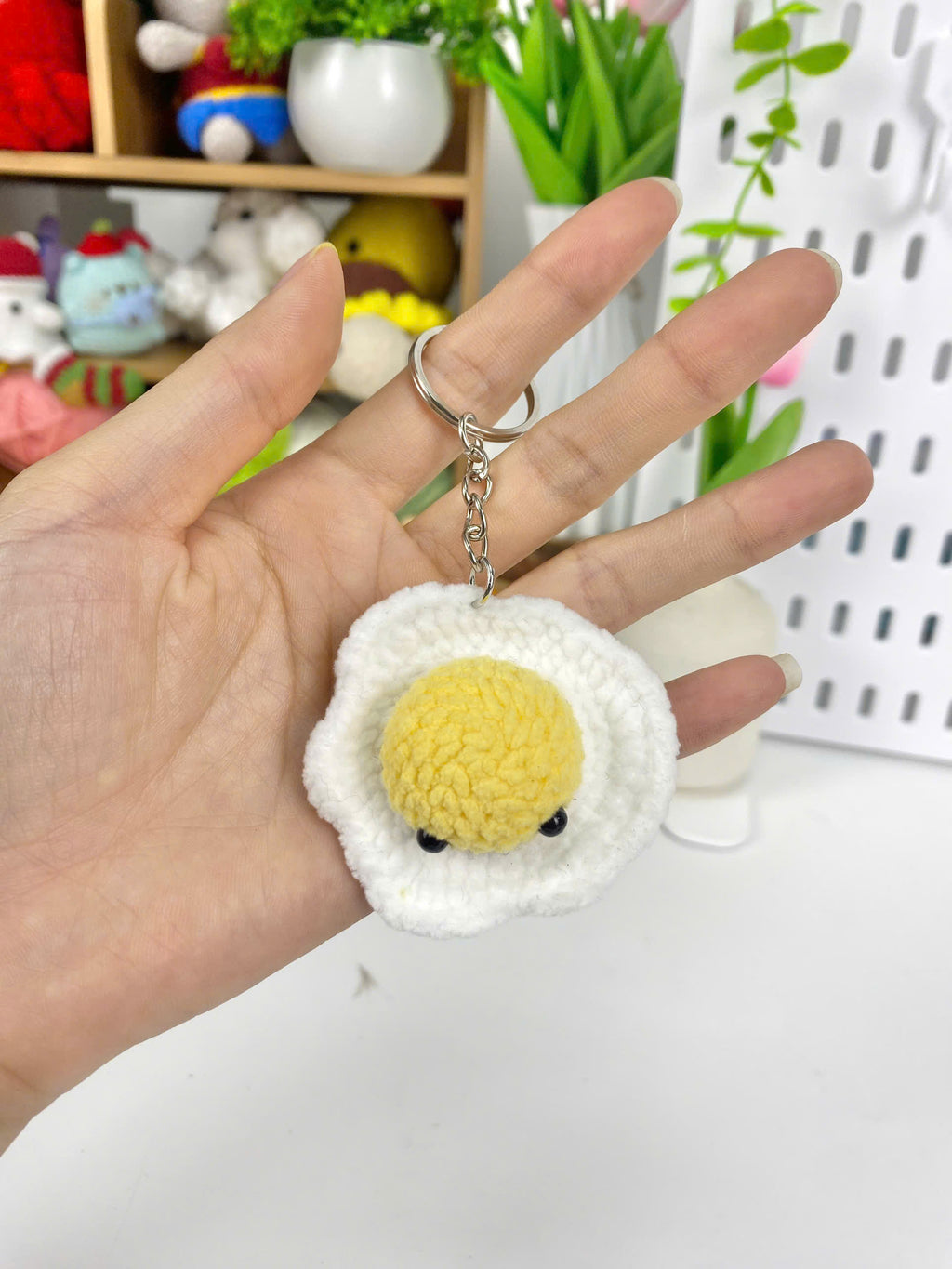 Fast Food Crochet Keychain Pattern: Burger, Fries, Pizza, Egg (PDF)