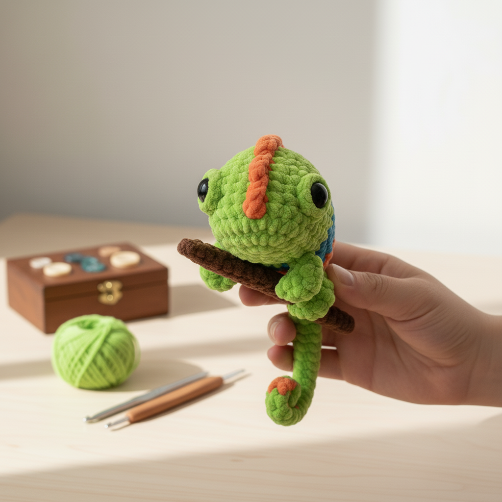 Chameleon Crochet Pattern, Amigurumi Chameleon Pattern, Cute Colorful Lizard Crochet