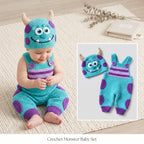 Monster Baby Outfit, Crochet Monster Romper and Hat Set, Handmade Baby Costume, Baby Shower Gift, Newborn Photo Prop Outfit