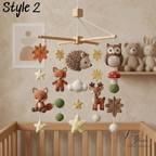Handmade Woodland Baby Mobile, Forest Animal Crib Mobile with Fox Owl Deer Hedgehog, Crochet Nursery Decor, Custom Baby Shower Gift