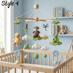 Handmade Baby Mobile, Crochet Woodland Pond Crib Mobile with Frog, Duck & Nature Theme, Nursery Decor, Custom Baby Gift