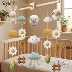 Handmade Farm Friends Baby Mobile, Crochet Farm Crib Mobile with Cow, Pig & Tractor, Farm Nursery Decor, Barn Animal Baby Gift