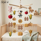 Handmade Farm Baby Mobile, Crochet Farm Animal Crib Mobile with Cow, Horse & Chicken, Farm Nursery Decor, Rustic Baby Shower Gift