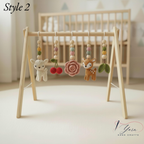 Handmade Crochet Baby Gym Mobile, Woodland Nursery Decor, Deer & Forest Animals Crib Mobile, Montessori Baby Toy, Newborn Baby Shower Gift