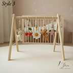 Handmade Crochet Baby Gym Mobile, Woodland Nursery Decor, Deer & Forest Animals Crib Mobile, Montessori Baby Toy, Newborn Baby Shower Gift