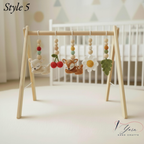 Handmade Crochet Baby Gym Mobile, Woodland Nursery Decor, Deer & Forest Animals Crib Mobile, Montessori Baby Toy, Newborn Baby Shower Gift
