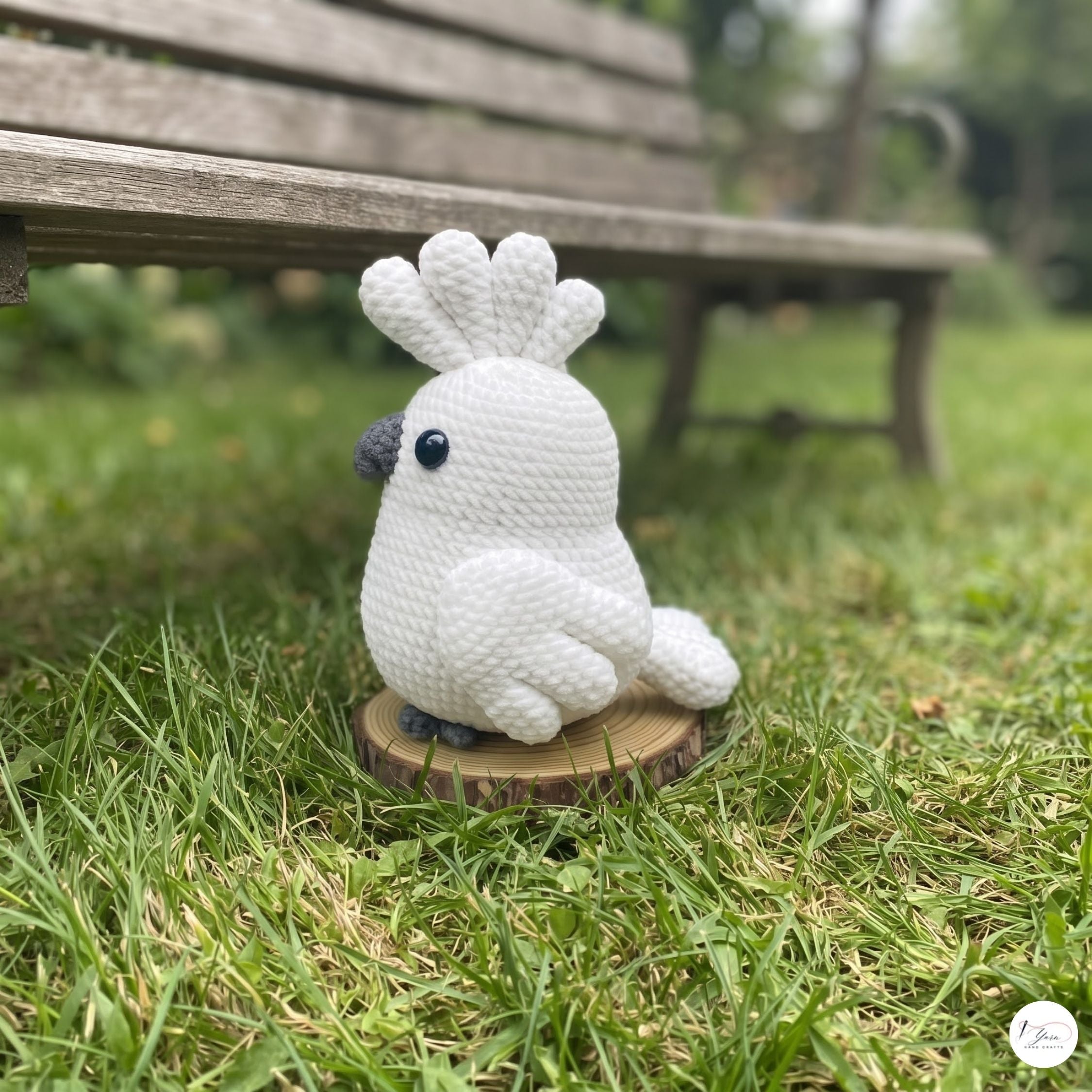 Crochet Cockatoo Plush, Handmade White Parrot Amigurumi, Soft Stuffed Bird Toy, Bird Lover Gift, Nursery Decor