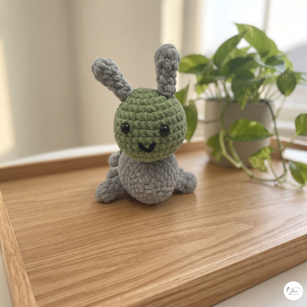 Crochet Grasshopper Plush, Handmade Green Amigurumi Insect, Soft Stuffed Bug Toy, Nature Lover Gift, Garden Nursery Decor