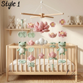 Handmade Frog Lotus Baby Mobile, Crochet Frog Crib Mobile with Dragonfly and Lily Pad, Pond Nursery Decor, Nature Baby Shower Gift
