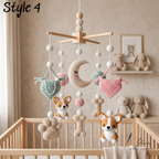 Corgi Baby Mobile, Crochet Dog Crib Mobile with Bones, Paw Prints and Moon, Puppy Nursery Decor, Baby Shower Gift