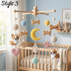 Corgi Baby Mobile, Crochet Dog Crib Mobile with Bones, Paw Prints and Moon, Puppy Nursery Decor, Baby Shower Gift