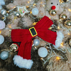 Crochet Santa Bow Pattern PDF, Christmas Tree Bow Decoration, Large Holiday Bow Tutorial