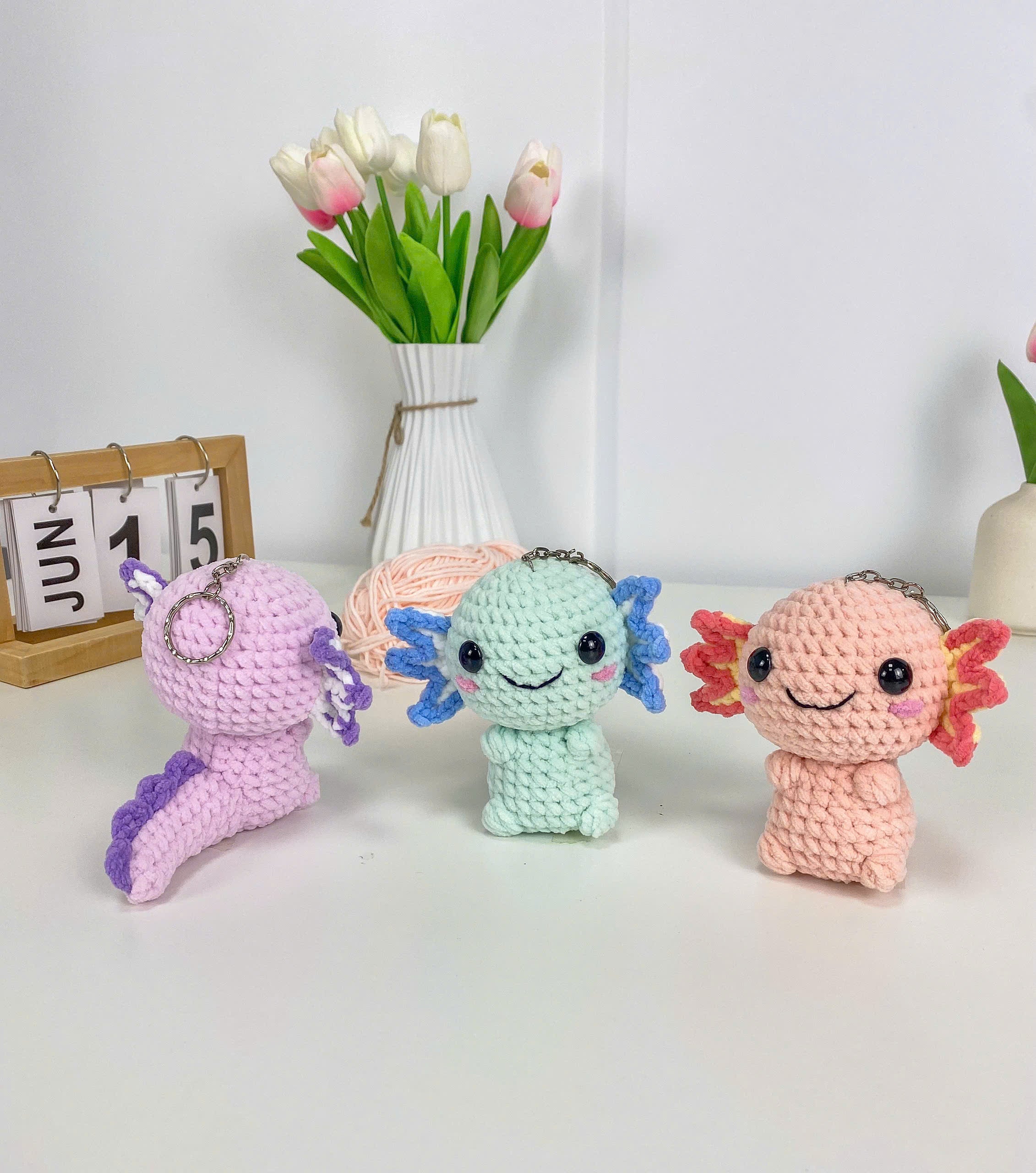 Dragon Keychain Crochet Pattern: Amigurumi Plush Toy Set (PDF Pattern)
