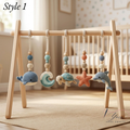 Ocean Baby Play Gym, Crochet Sea Animal Baby Gym, Wooden Montessori Activity Gym, Nautical Nursery Decor, Baby Shower Gift