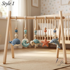 Ocean Baby Play Gym, Crochet Sea Animal Baby Gym, Wooden Montessori Activity Gym, Nautical Nursery Decor, Baby Shower Gift
