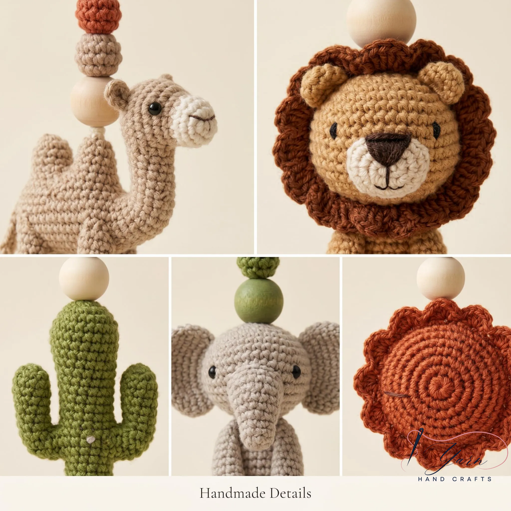 Personalized Safari Baby Gym, Handmade Wooden Play Gym, Crochet Jungle Animals, Montessori Frame, Neutral Nursery Gift
