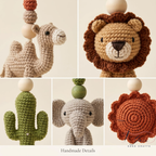 Personalized Safari Baby Gym, Handmade Wooden Play Gym, Crochet Jungle Animals, Montessori Frame, Neutral Nursery Gift