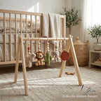 Personalized Safari Baby Gym, Handmade Wooden Play Gym, Crochet Jungle Animals, Montessori Frame, Neutral Nursery Gift