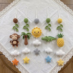 Handmade Crochet Jungle Baby Mobile – Monkey, Crocodile & Tropical Nursery Decor