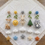 Handmade Crochet Woodland Baby Mobile – Deer, Bunny & Wolf Nursery Decor