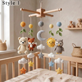 Handmade Crochet Woodland Baby Mobile – Fox, Bear & Owl Nursery Crib Decor