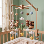 Handmade Crochet Western Baby Mobile – Cowboy Farm Animal Nursery Decor