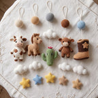 Handmade Crochet Western Baby Mobile – Cowboy Farm Animal Nursery Decor