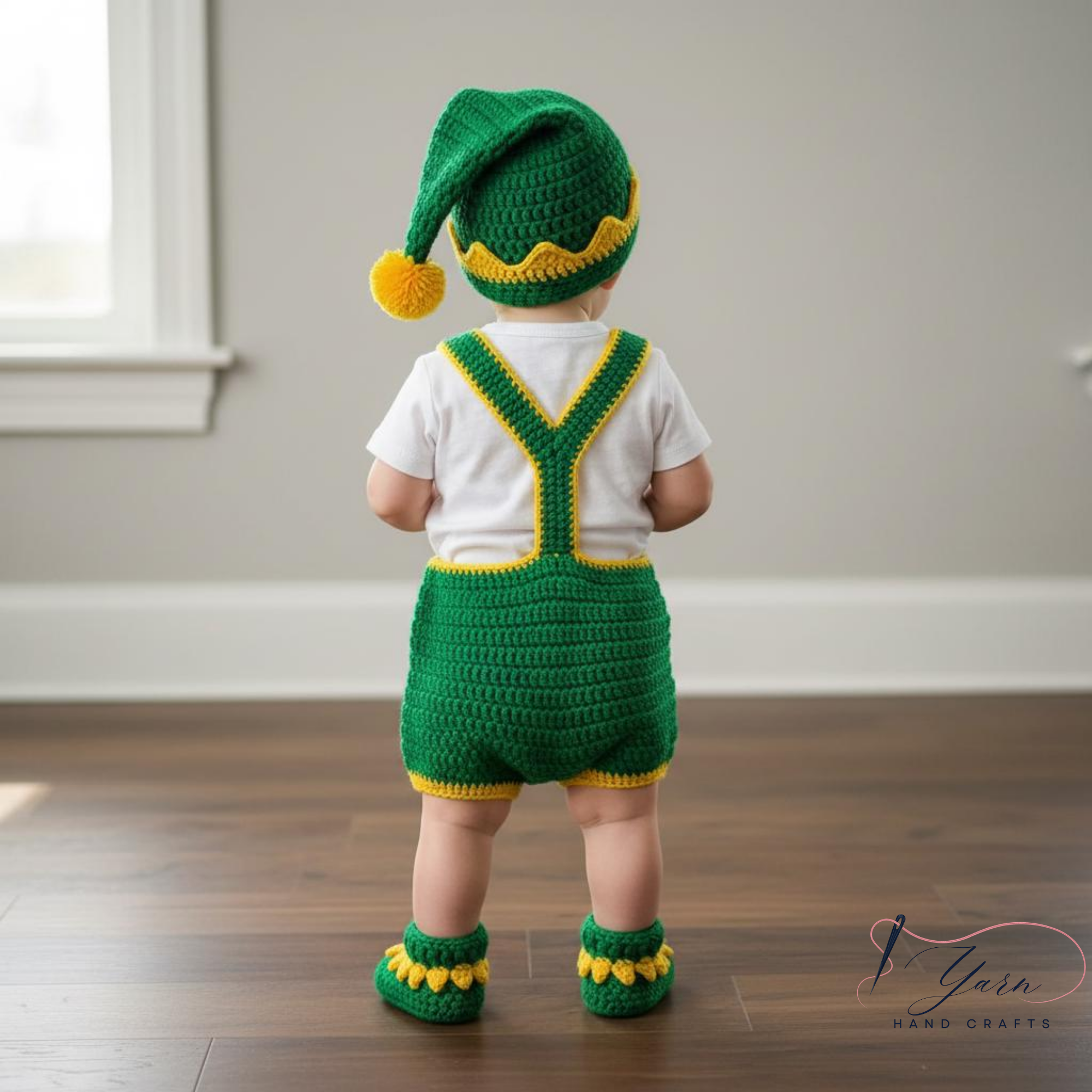 Personalized Green Baby Crochet Outfit | Handmade Christmas Baby Set | Custom Grinch Inspired Baby Costume | Crochet Hat Romper Booties | Holiday Photo Outfit