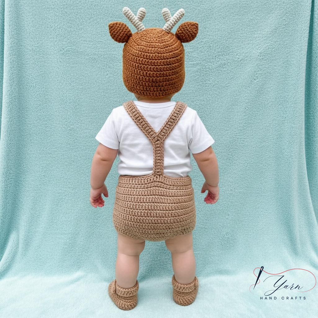Giraffe Crochet Baby Set with Hat, Diaper Cover & Shoes, Personalized Baby Outfit, Custom Name Newborn Gift, Handmade Animal Crochet Set