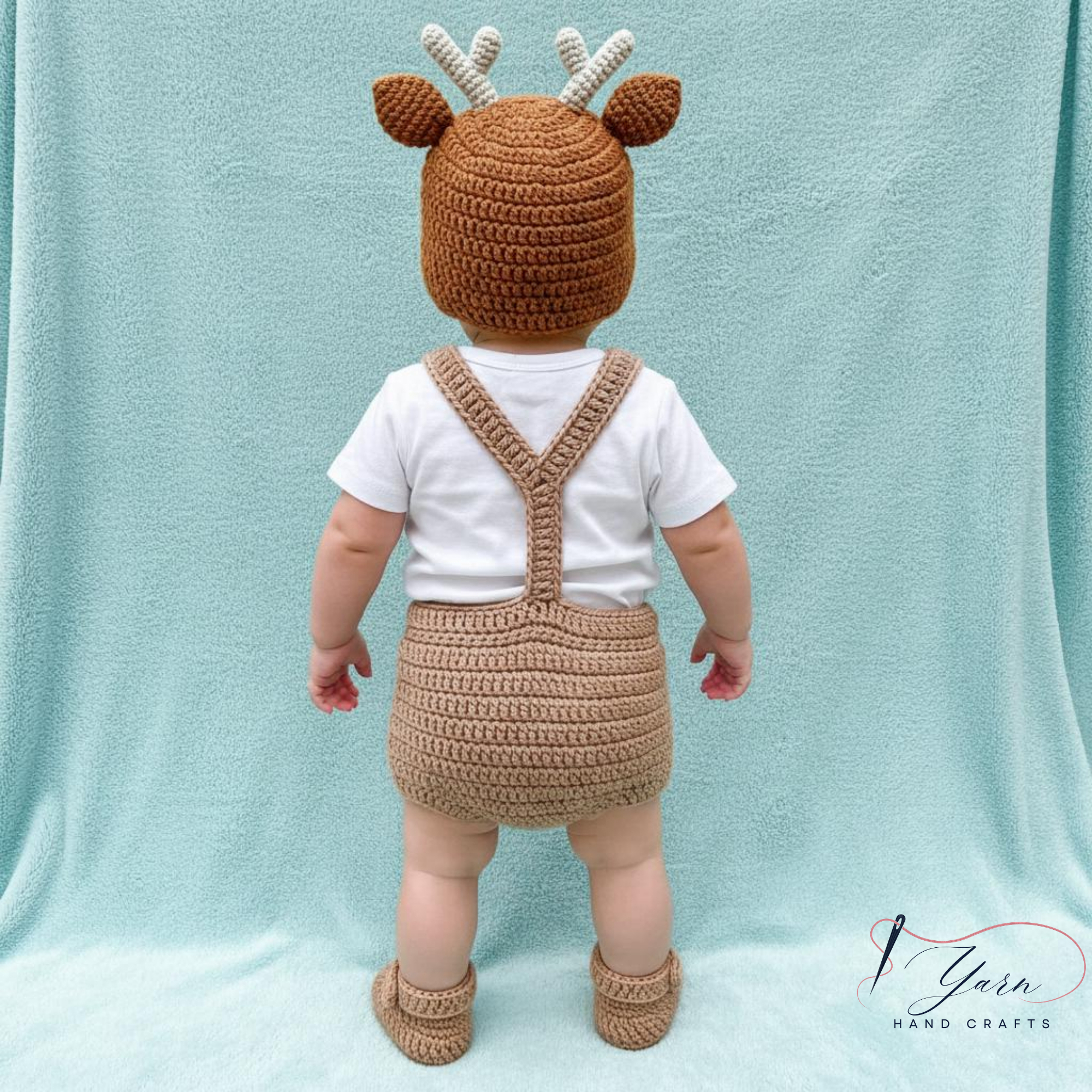 Giraffe Crochet Baby Set with Hat, Diaper Cover & Shoes, Personalized Baby Outfit, Custom Name Newborn Gift, Handmade Animal Crochet Set