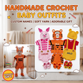 Custom Baby Crochet Shirt, Pooh Bear Piglet Tigger Baby Outfit, Handmade Personalized Crochet Clothing Set, Winnie Inspired Newborn Gift
