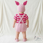 Custom Baby Crochet Shirt, Pooh Bear Piglet Tigger Baby Outfit, Handmade Personalized Crochet Clothing Set, Winnie Inspired Newborn Gift