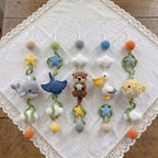 Crochet Ocean Baby Mobile, Handmade Sea Animal Crib Decor with Whale, Otter, Pelican, Stingray, Pufferfish and Stars, Nursery Gift