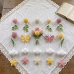 Handmade Crochet Tulip and Butterfly Baby Mobile – Floral Nursery Crib Decor