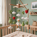 Handmade Crochet Duck Baby Mobile – Strawberry and Pear Nursery Crib Decor