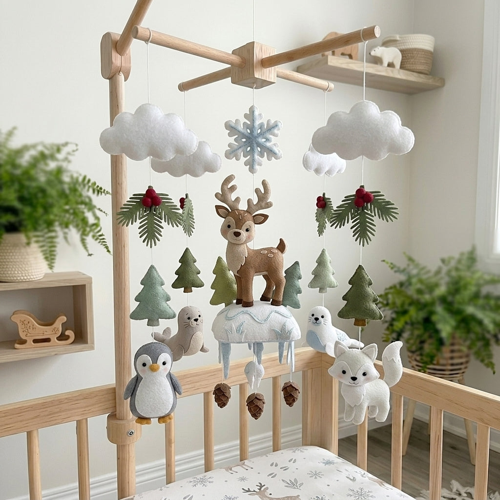 Crochet Winter Woodland Baby Mobile