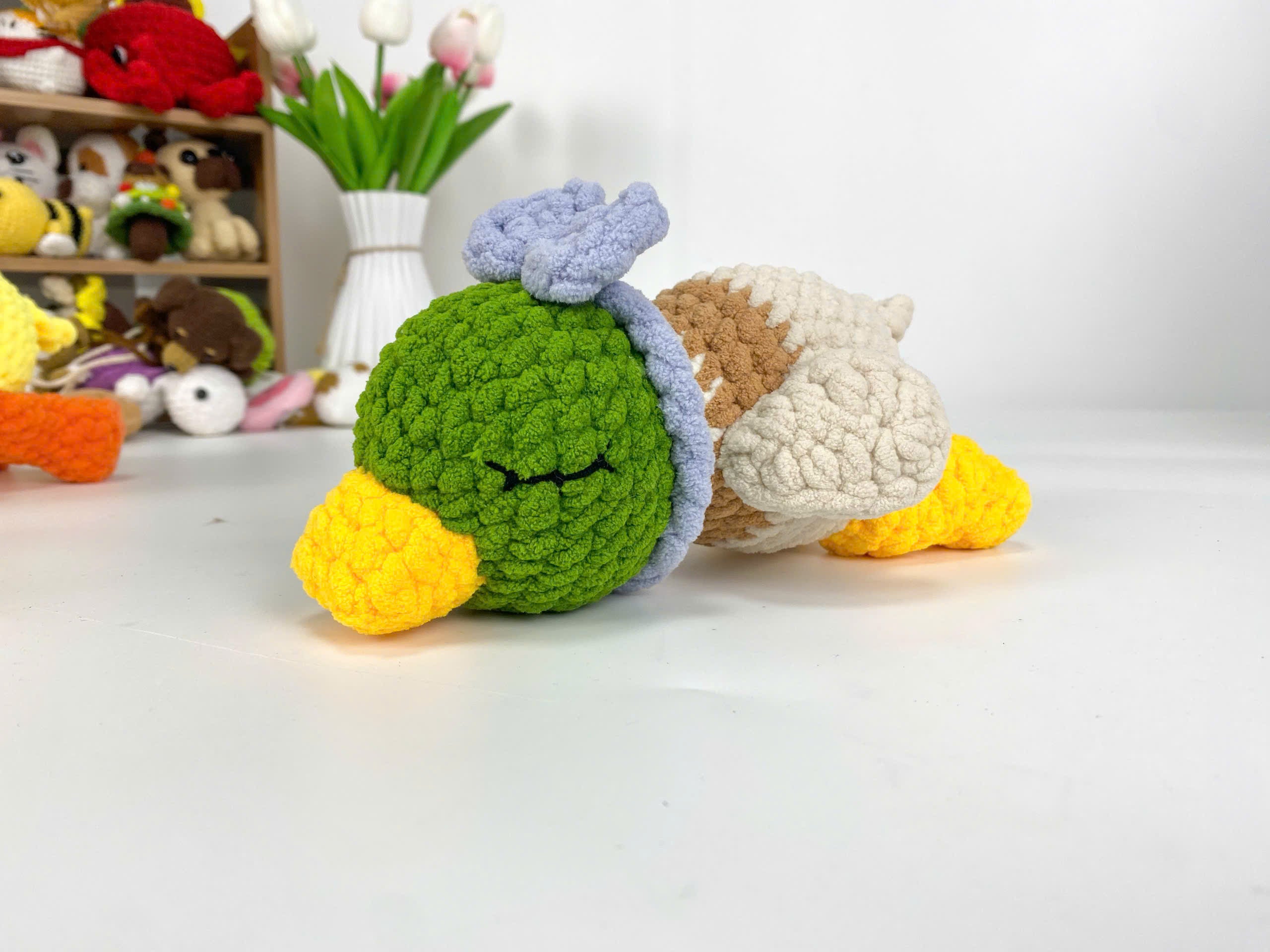 Amigurumi Mallard Duck Crochet Pattern: Sleeping Plush Toy (PDF)