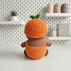 Orange Capybara Crochet Pattern PDF – Fruit Amigurumi Plush in Overalls